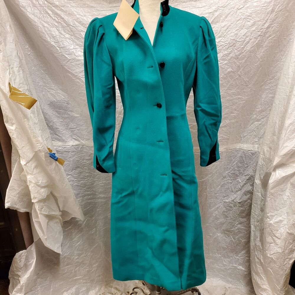 Mansfield Wool Cashmere Women's Green Coat, Size 10